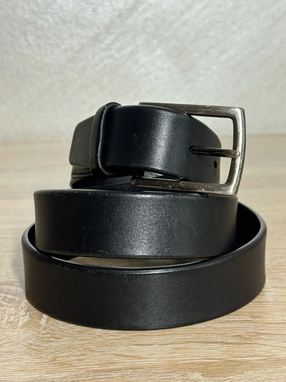 Perry Ellis Portfolio Men's Black Leather Belt Size 36/50/L